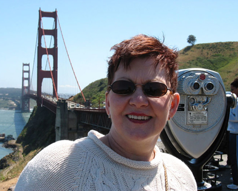 Annie at the Golden Gate Bridge.